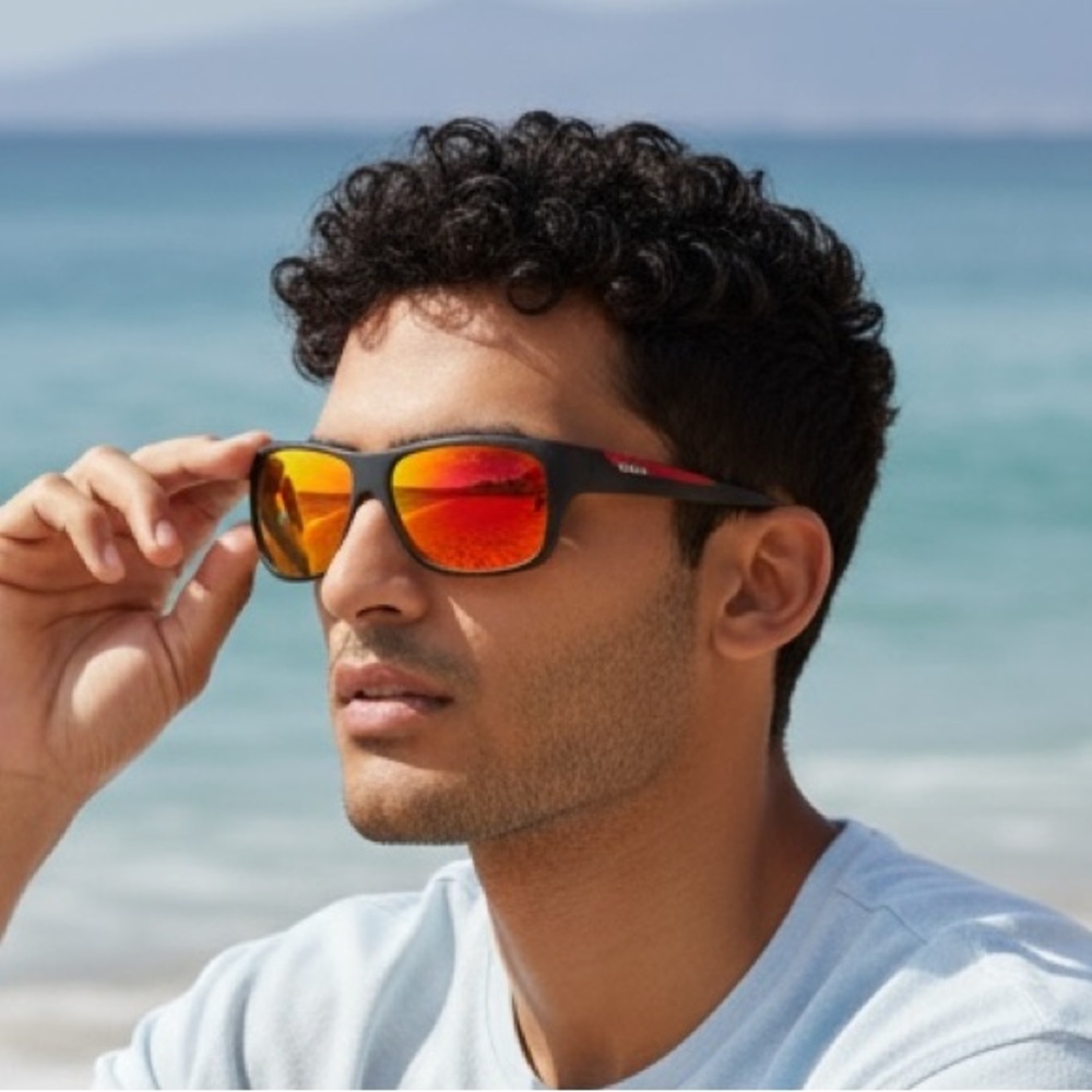 Bolle' Viper Men's Women's Black/Red Frame Fire Red Lens Sunglasses & Case